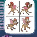 Disney Oliver Company Rita The Saluki Dog Various Poses Elegant Street Dog - Filled Embroidery Design - Instant Download