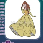 Belle Disney Princess yellow gown enchanted rose embroidery designs - Instant Download
