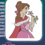Beautiful Belle Princess smelling flower embroidery designs for fairytale lovers - Instant Download