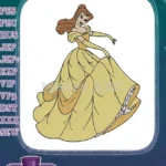 Belle Princess in Yellow Gown Disney Embroidery Designs - Instant Download