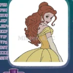 Belle Princess yellow ball gown elegant fairytale embroidery designs - Instant Download