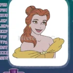 Belle Princess Beauty and Beast Fairytale Golden Gown Embroidery Designs - Instant Download