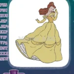 Belle from Beauty and the Beast Yellow Dress Embroidery Designs - Instant Download