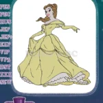 Belle Disney Princess Yellow Gown Elegant Embroidery Designs - Instant Download