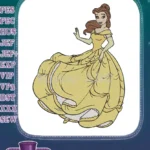 Belle from Beauty and the Beast Yellow Dress Embroidery Designs - Instant Download
