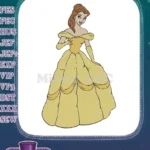 Beautiful Princess Belle Yellow Gown Disney Embroidery Designs - Instant Download