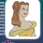 Elegant Princess Belle Yellow Ball Gown Embroidery Designs - Instant Download