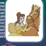 Belle and Philippe horse with apple embroidery designs - Instant Download