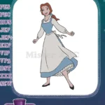 Happy Belle Disney Princess embroidery designs in village dress - Instant Download