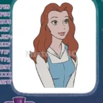 Smiling Belle from Beauty and the Beast embroidery designs - Instant Download