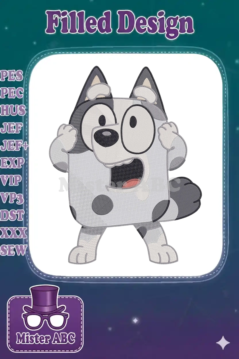 A detailed Bernina embroidery design worksheet showing dimensions, stitch count, color sequence, and thread codes.