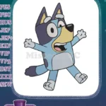 Excited Bluey Heeler with a happy expression embroidery designs - Instant Download